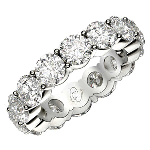 Round Cut Lab Grown Diamond Eternity Ring in 14k White Gold (6 cttw FG/VS2)