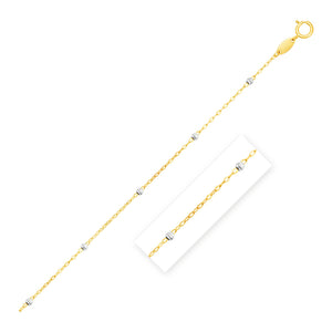 Diamond Cut Bead Links Pendant Chain in Two Tone Gold (3.50 mm)