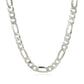 Rhodium Plated Sterling Silver Figaro Style Chain (5.40 mm)