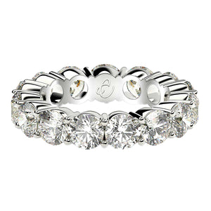 Round Cut Lab Grown Diamond Eternity Ring in 14k White Gold (5 cttw FG/VS2)