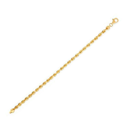 Silk Rope Chain Bracelet in 14k Yellow Gold  (4.30 mm)