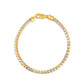 Round Pave Franco Chain Bracelet in 14k Yellow Gold  (4.00 mm)