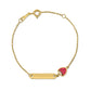 14k Yellow Gold Strawberry Childrens Bracelet (1.00 mm)