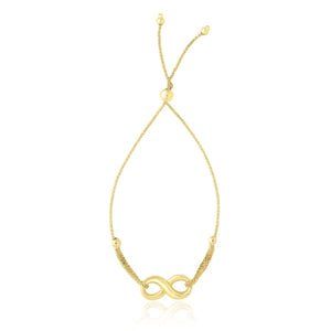 14k Yellow Gold Infinity Motif Adjustable Lariat Bracelet (1.00 mm)