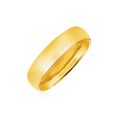 14k Yellow Gold Comfort Fit Wedding Band (6.00 mm)