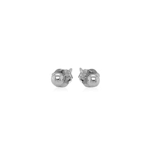 14k White Gold Spherical Stud Earrings (3mm)