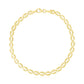 14k Yellow Gold High Polish Textured Puffed Oval Link Bracelet  (3.80 mm)