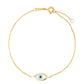 14k Yellow Gold MOP Evil Eye Bracelet (1.00 mm)