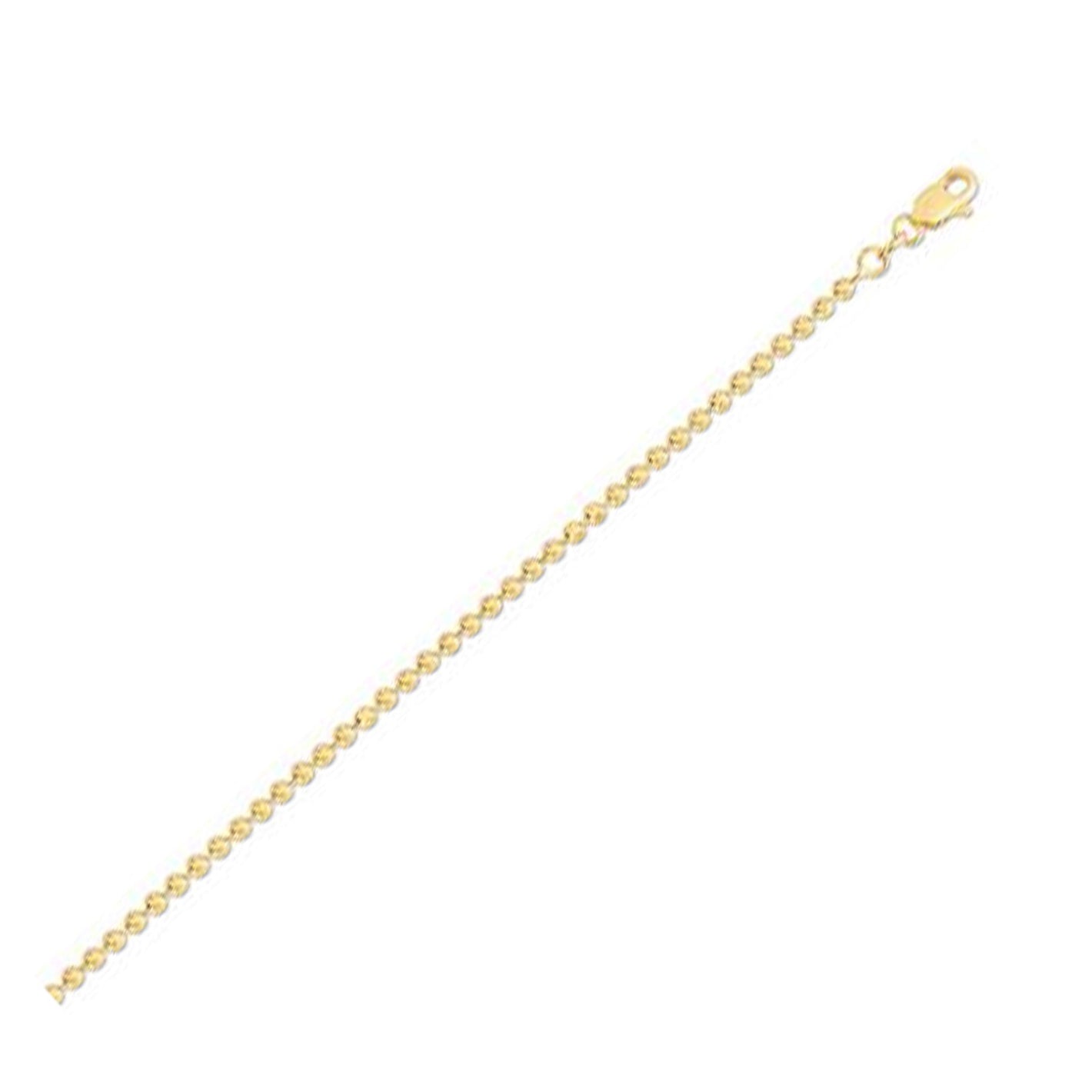 Moon Cut Bead Chain in 14k Yellow Gold (2.50 mm)