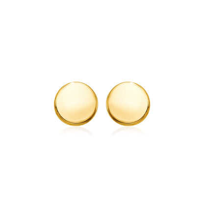 14k Yellow Gold Polished Round Post Earrings(5.5mm)