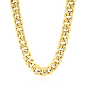 14k Yellow Gold Semi Solid Miami Cuban Chain (10.70 mm)