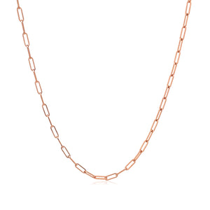 14K Rose Gold Fine Paperclip Chain (1.50 mm)