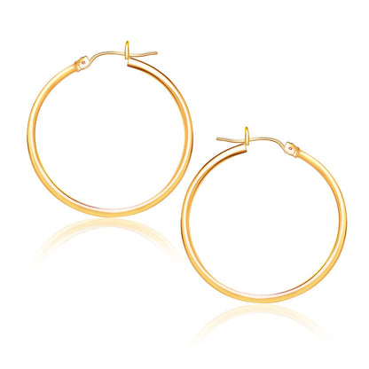 10k Yellow Gold Polished Hoop Earrings (1.5x25mm)