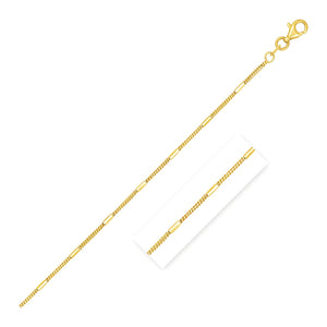 Diamond Cut Bar Links Pendant Chain in Yellow Gold (1.30 mm)