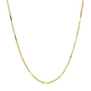 Diamond Cut Bar Links Pendant Chain in Yellow Gold (1.30 mm)