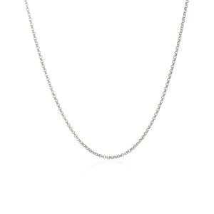 14k White Gold Diamond Cut Rolo Chain (1.10 mm)