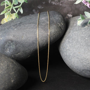 18k Yellow Gold Round Cable Link Chain (0.97 mm)