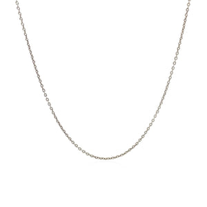 14k White Gold Round Cable Link Chain (1.10 mm)