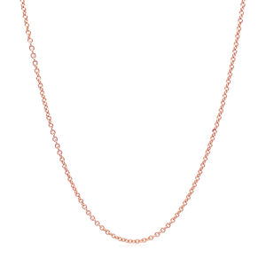 14k Rose Gold Round Cable Link Chain (1.25 mm)