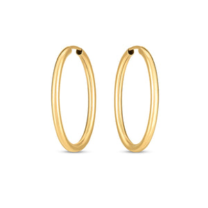 14k Yellow Gold Endless Oval Hoop Earrings(2x25mm)