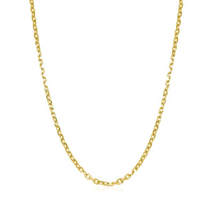 18k Yellow Gold Diamond Cut Cable Link Chain (1.90 mm)