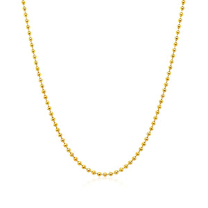 14k Yellow Gold Bead Chain 1.5mm (1.50 mm)