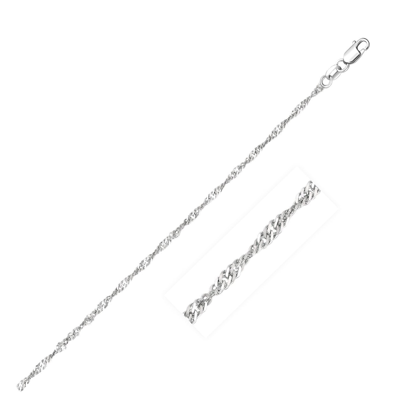 14k White Gold Singapore Chain (1.80 mm)