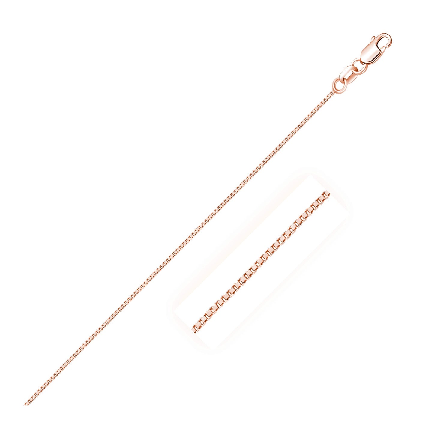 18k Rose Gold Classic Box Chain (0.60 mm)