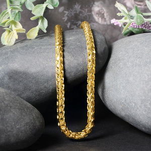 14k Yellow Solid Gold Diamond Cut Round Franco Chain (4.60 mm)