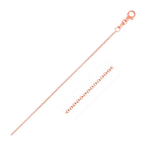 14k Pink Gold Round Cable Link Chain (1.10 mm)