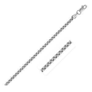 14k White Gold Solid Round Box Chain (2.50 mm)