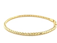 2.7mm 14k Yellow Gold Diamond Cut Round Franco Bracelet