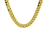 6.1mm 14k Yellow Gold Semi Solid Miami Cuban Chain