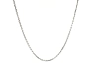 14k White Gold Diamond Cut Cable Link Chain 1.4mm