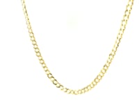 2.6mm 14k Yellow Gold Solid Curb Chain