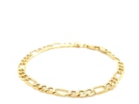 4.6mm 10k Yellow Gold Lite Figaro Bracelet