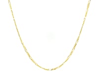 14k Yellow Gold Solid Figaro Chain 1.3mm