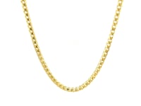 3.1mm 14k Yellow Solid Gold Diamond Cut Round Franco Chain