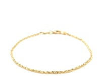 10k Yellow Gold Solid Diamond Cut Rope Bracelet 1.5mm