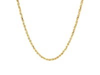 2.25mm 10k Yellow Gold Solid Diamond Cut Rope Chain