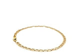 3.2mm 14k Yellow Gold Mariner Link Anklet 