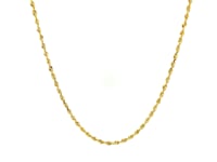 10k Yellow Gold Solid Diamond Cut Rope Chain 1.5mm