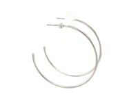 14k White Gold Polished Hoop Earrings(1.5x40mm)