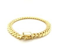 8.25mm 14k Yellow Gold Classic Miami Cuban Solid Bracelet