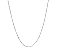 14k White Gold Adjustable Rope Chain 1.0mm