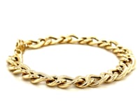 14k Yellow Gold Curb Chain Design with Diamond Cuts Bracelet