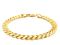 6.7mm 14k Yellow Gold Solid Miami Cuban Bracelet