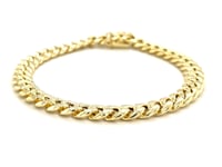 14k Yellow Gold Semi Solid Miami Cuban Bracelet (7.20 mm)