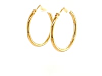 14k Yellow Gold Polished Hoop Earrings (25 mm)