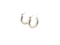 10k White Gold Polished Hoop Earrings (15 mm)